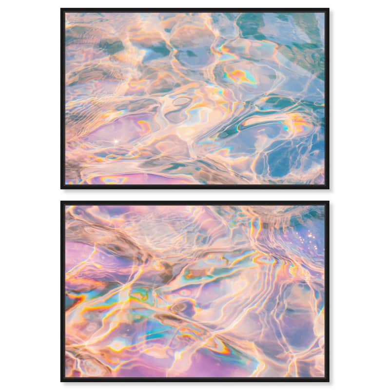 Metallic Drift II Canvas Set of 2 by Art Remedy - 45" x 30" - Black
