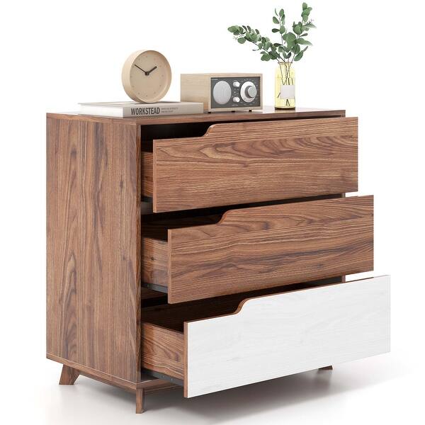 Rustic Small Dresser 3-Drawer Dresser Rustic Small Chest Farmhouse Storage Cabinet - Bed ...