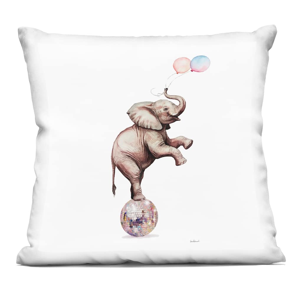 Stupell Elephant & Balloons Disco Decorative Printed Throw Pillow Design by Amanda Greenwood
