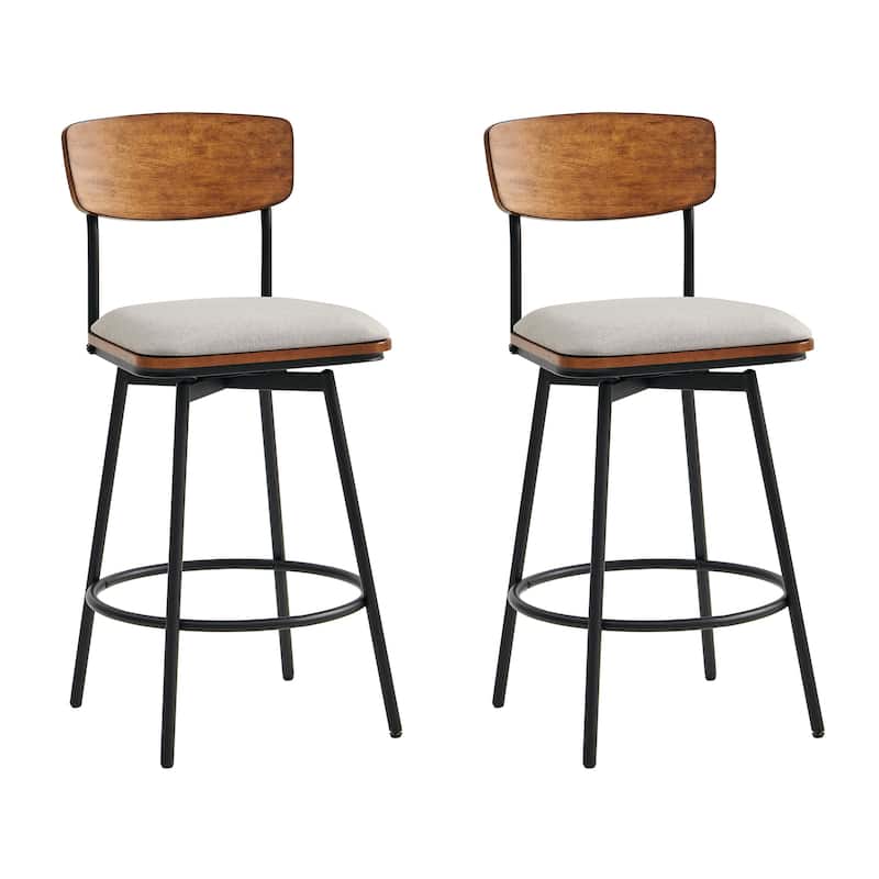 Spruce & Spring Claire Swivel Counter Height Bar Stool Set