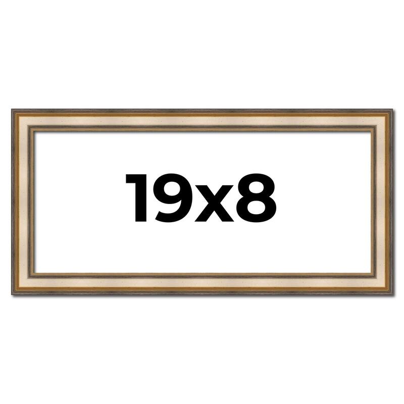 19x8 Frame Gold Solid Wood Shadow Box Width 1.5 Inches | Interior Frame Depth 2 3/8 Inches