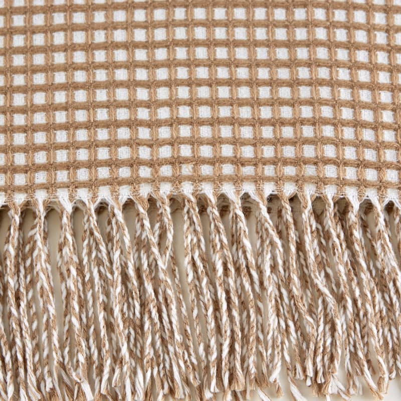 DII Black & White Waffle Knit Throw