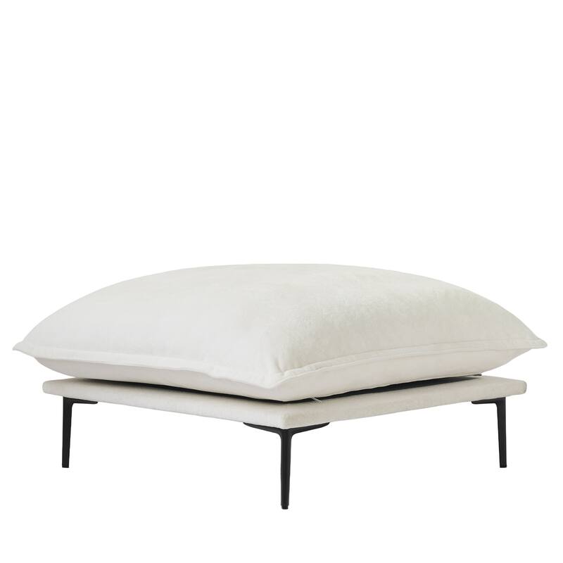 111.02'' Down Filled Sectional Sofa Couch Chenille Fabric Upholstery L-Shaped Sofa with Ottoman