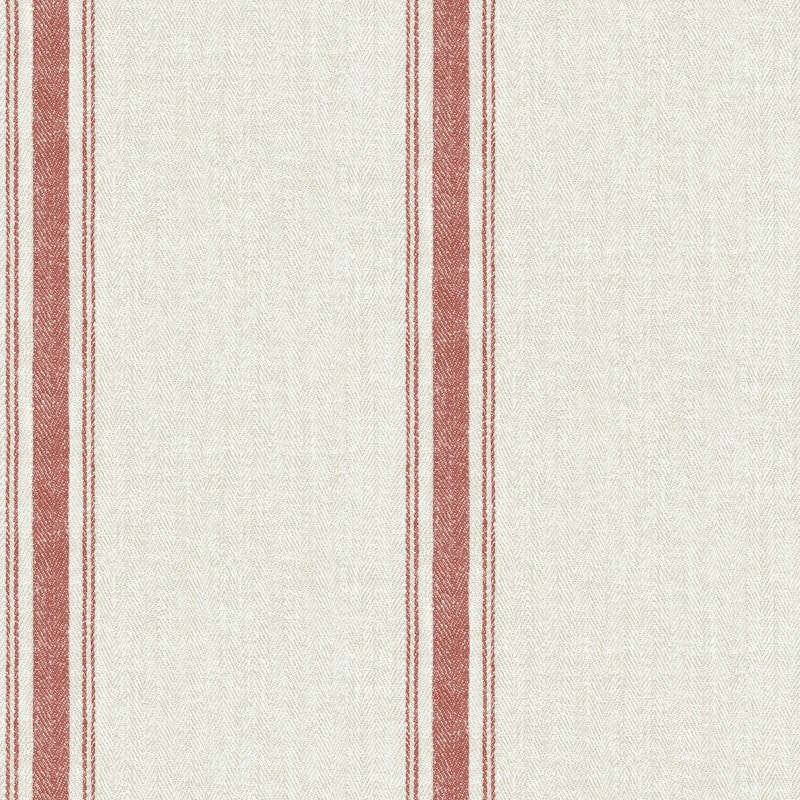 Chesapeake Linette Burnt Sienna Fabric Stripe Wallpaper - 20.5in x 396in x 0.025in