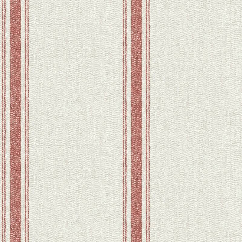 Chesapeake Linette Burnt Sienna Fabric Stripe Wallpaper - 20.5in x 396in x 0.025in
