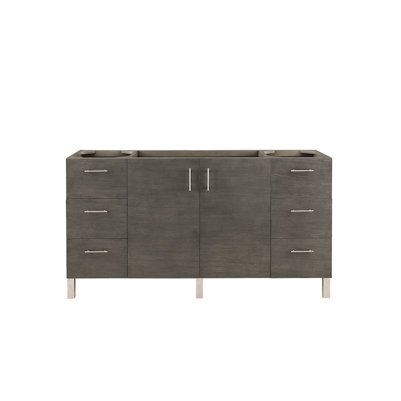 James Martin Vanities Metropolitan 60" Single Vanity, Silver Oak - Silver Oak Cabinet Base Only - No Top