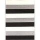 preview thumbnail 9 of 19, Penn Casual Striped Area Rug 9'3" x 12'6" - Black