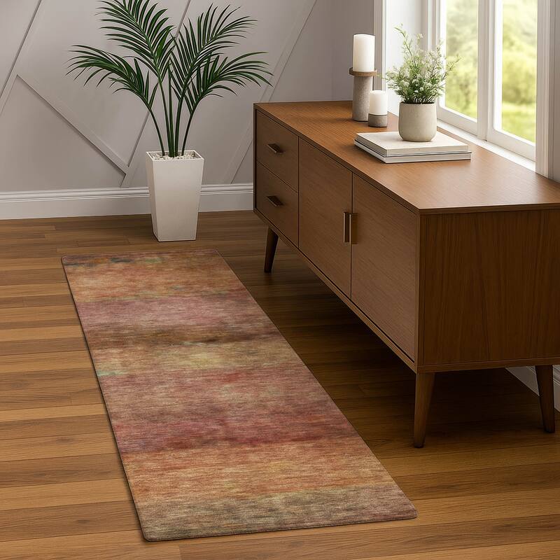 Machine Washable Indoor/ Outdoor Contemporary Ombre Chantille Rug