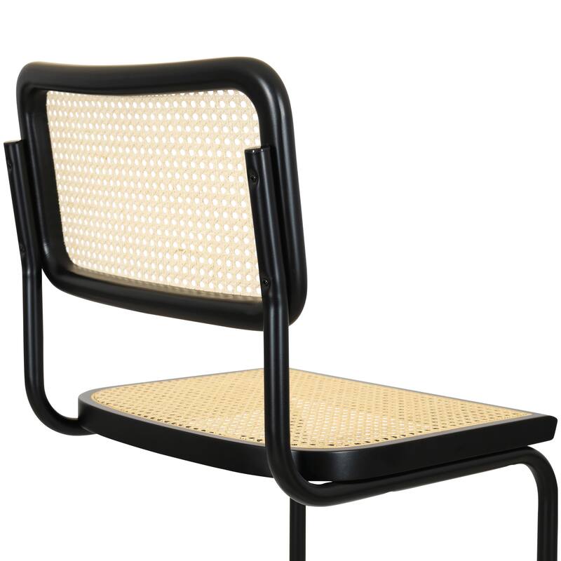 Breuer Chair Company Marcel Breuer Cesca Cane Cantilever Side Chair w/ Black Steel Frame (Various Wood & Cane Colors)