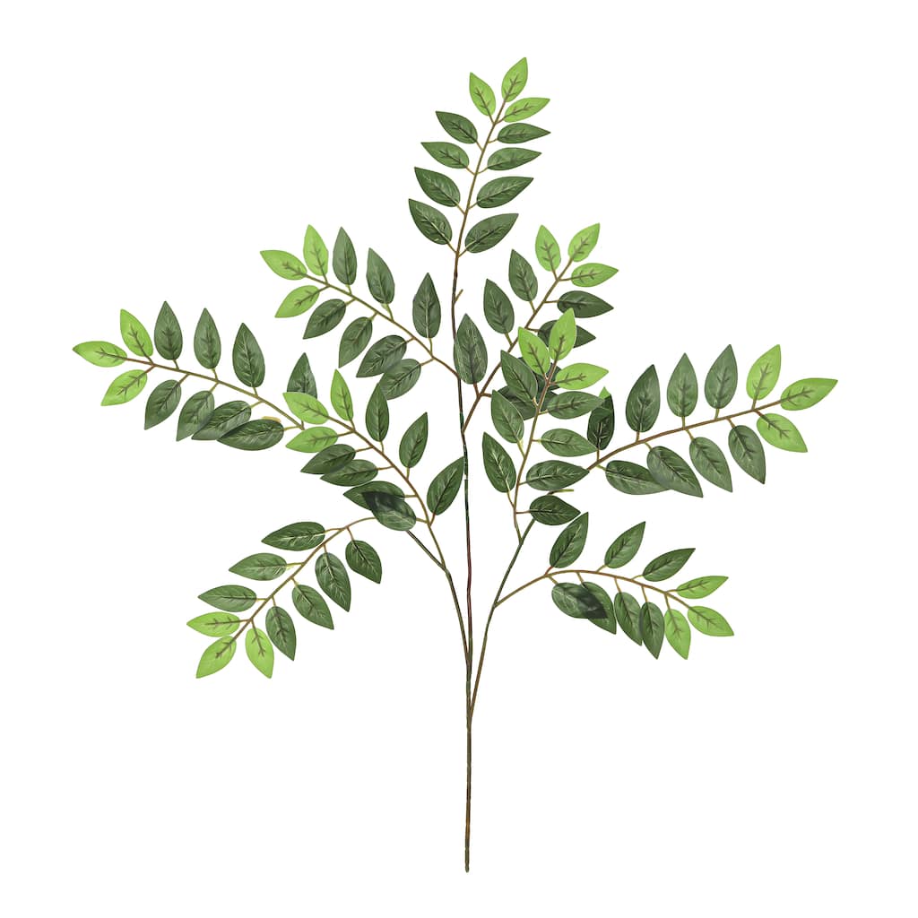 Set of 12 Real Touch Artificial Wisteria Leaf Stem Plant Greenery Foliage Spray Branch 27in - 27" L x 22" W x 0.25" DP