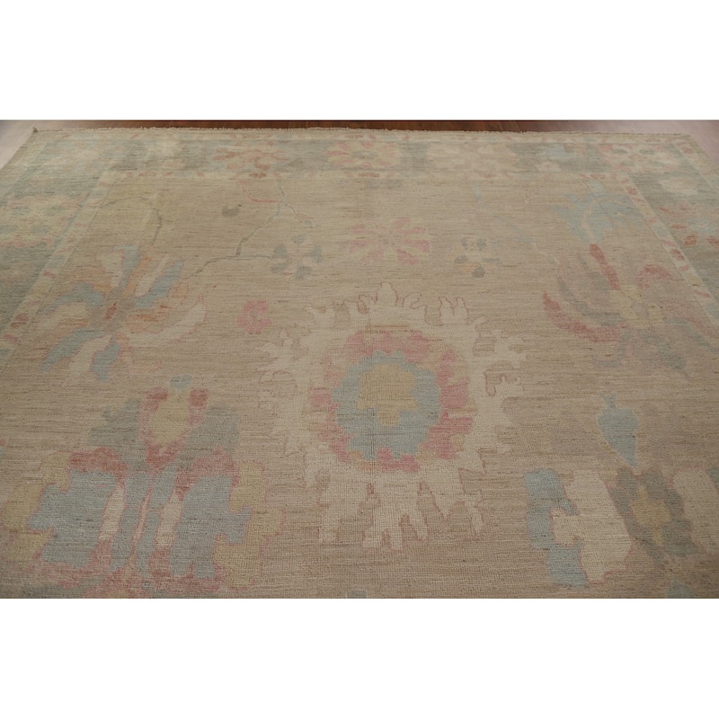 Floral Oushak Turkish Large Area Rug Hand-knotted Wool Carpet - 10'3"x 13'10"
