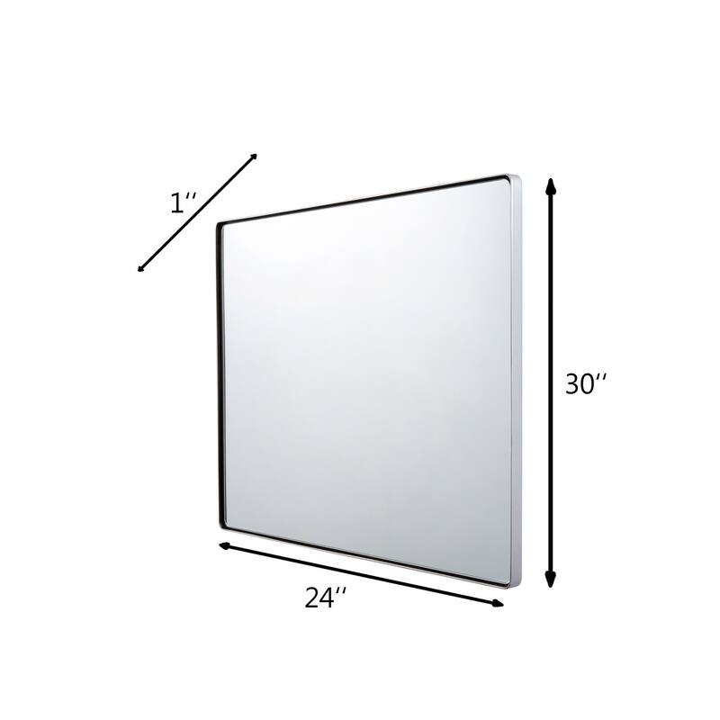Varaluz Kye Rounded Rectangular Wall Mirror - Polished Nickel - Polished Nickel