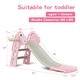 preview thumbnail 3 of 4, Plastic Foldable Slides Backyard Climber Set (Pink) with Basketball Hoop and Ball for 1-3 Old Baby Kids