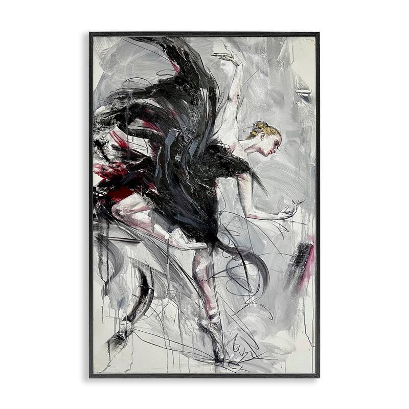 Stupell Modern Elegance Dancer Framed Giclee Art Design By Lucille Lee - 16 x 24 - Black