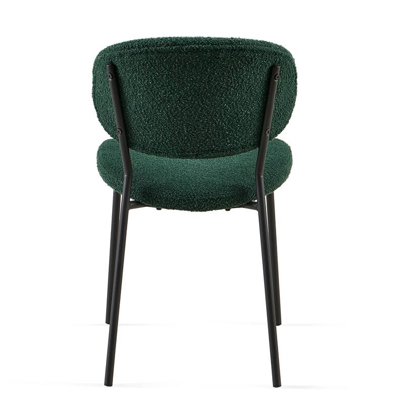 Boucle Fabric Dining Chairs Set of 4, Mid-Century Modern Dining Chairs, Kitchen Dining Room Chairs
