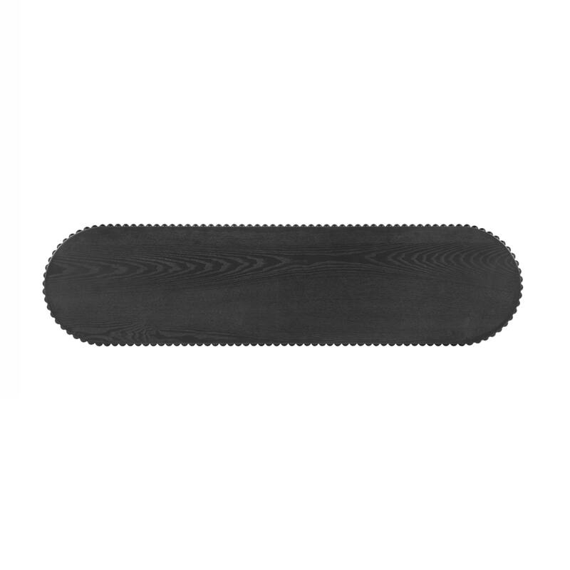 Vintage Console Table with Beaded Trim and Reversible Curved Legs, Entryway Accent Table for Hallway, Living Room