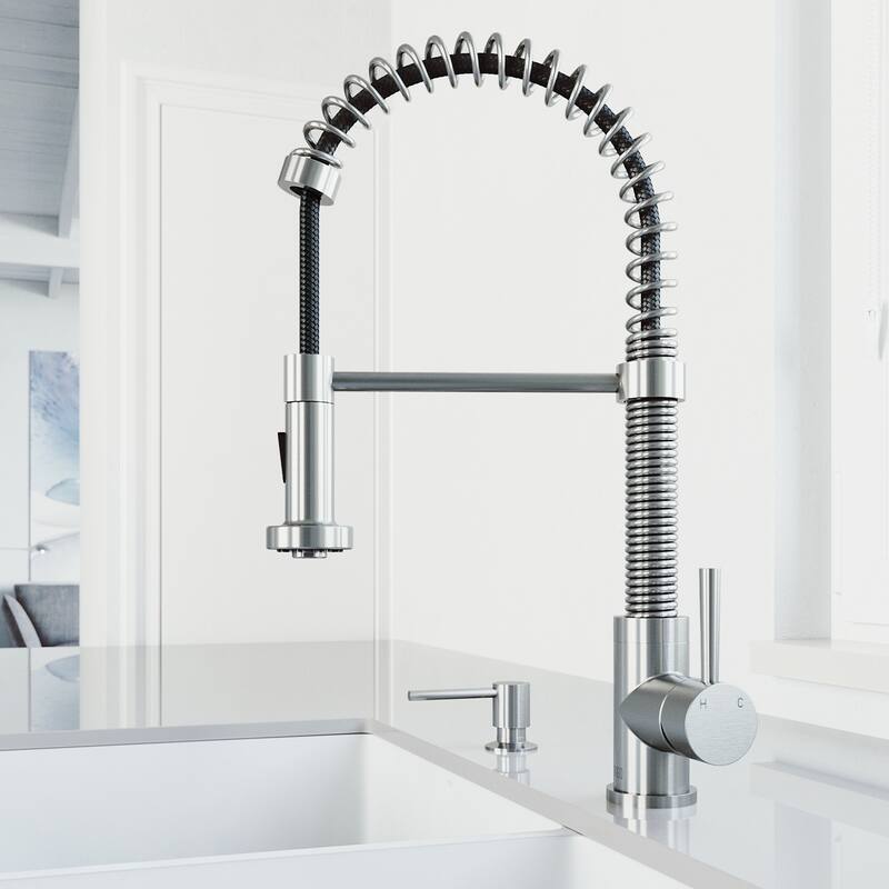 VIGO Edison 19" H Single Handle Pull-Down Sprayer Kitchen Faucet