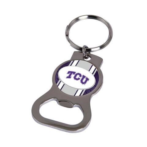 NCAA Texas Christian Silver-Tone Bottle Opener Key Ring By Rico Industries