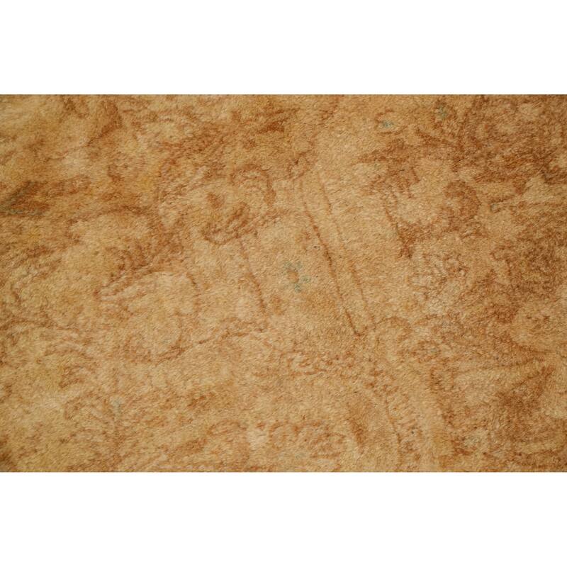 Hand Knotted Oriental 100% Wool Carpet Traditional Floral Yellow & Gold Kerman Area Rug - 20' 8'' X 10' 6''