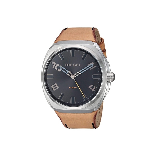 Diesel Men's DZ1883 Stigg Silver-Tone Stainless Steel Diel And Brown Leather - 1 Size. Opens flyout.