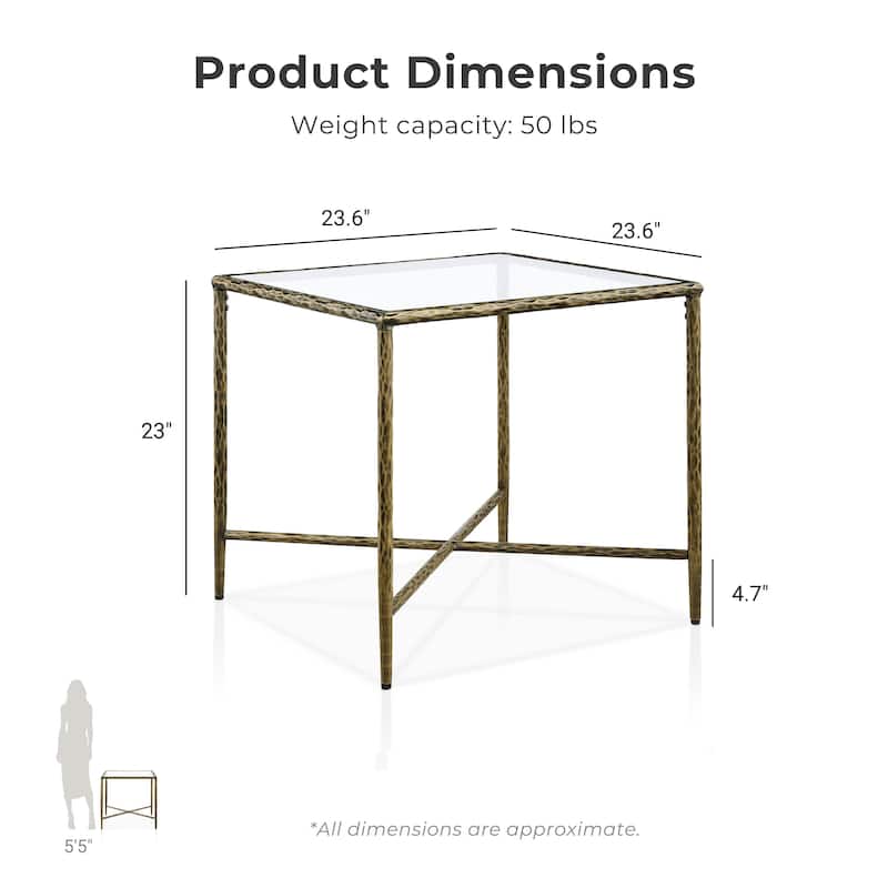 247 Shop At Home Lalia Modern Hammered Metal 3-Piece X-Brace Coffee Table Set