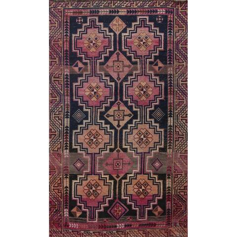 Antique Geometric Traditional Lori Persian Area Rug Wool Hand-knotted - 4'4" x 7'8"