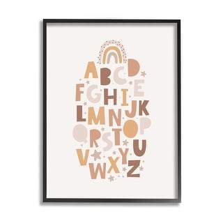 Stupell Muted Alphabet Letters Framed Giclee Art Design by LSR Design ...