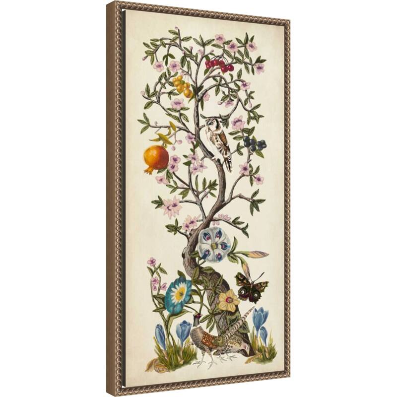 Chinoiserie Natura No. 1 by Naomi McCavitt (14 x 27 in.), Framed Canvas Wall Art Print