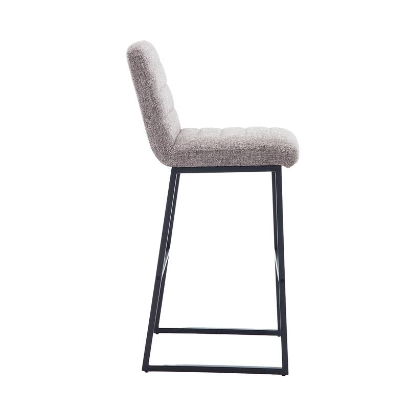 Set of 2 Linen Fabric Bar Stools with Footrest Bed Bath & Beyond