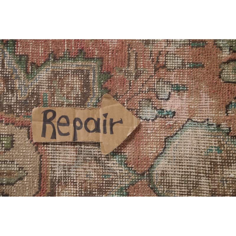 Distressed Tabriz Persian Accent Rug Handmade Wool Carpet - 3'1"x 4'7"