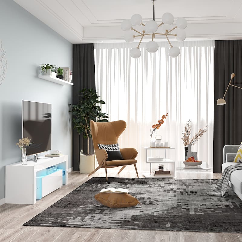 HOMCOM 20" Chic Designer S-Shaped Multi-Level Accent End Table Shelf with Steel Poles, White