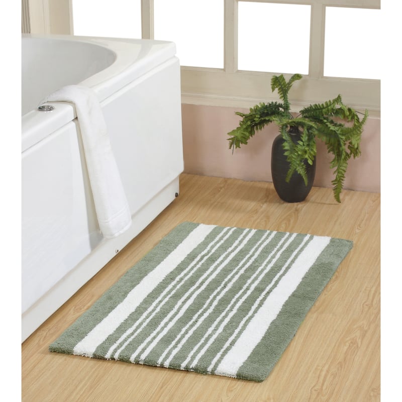 Chesapeake Delran Cotton Tufted Reversible Bath Rug - 24"X40" - Green Jade