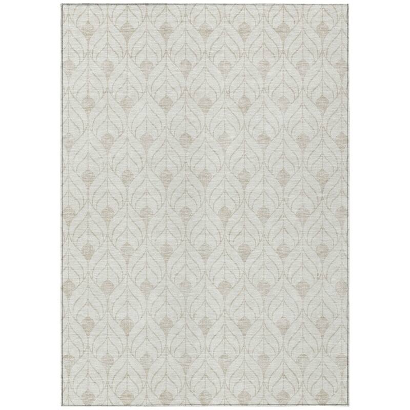 Machine Washable Indoor/ Outdoor Chantille Geo Teardrop Rug