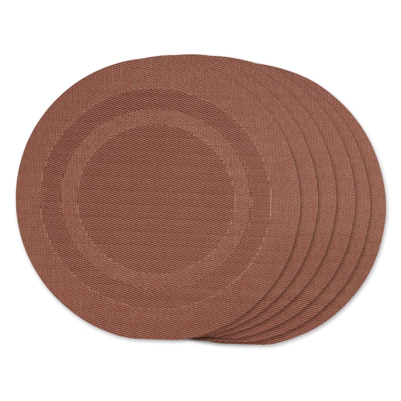 Design Imports Silver Doubleframe Kitchen Placemat Set (Set of 6) - Round - Cinnamon