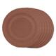 Design Imports Silver Doubleframe Kitchen Placemat Set (Set of 6) - Cinnamon - Round