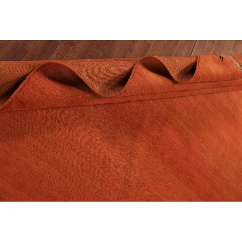 Orange Gabbeh Oriental Area Rug Handmade Wool Carpet - 6'8" x 9'5"