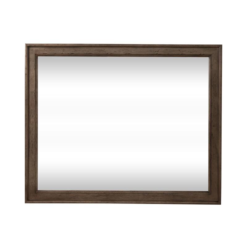 Americana Farmhouse Dusty Taupe Landscape Mirror - Beige/Brown