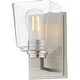 preview thumbnail 1 of 3, Maxim 21381CL Cubos 9" Tall 1 Light Wall Sconce Satin Nickel