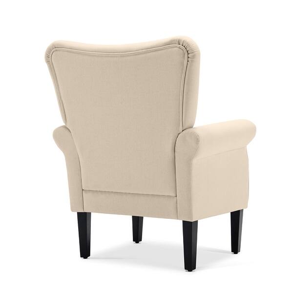 Shop Belleze Modern Wingback Chair Armrest Linen With High