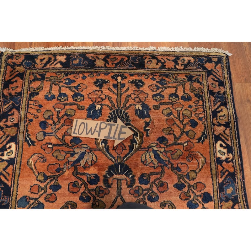 Hand Knotted Oriental 100% Wool Carpet Traditional Floral Oranges & Rust Lilian Area Rug - 4' 4'' X 3' 2''