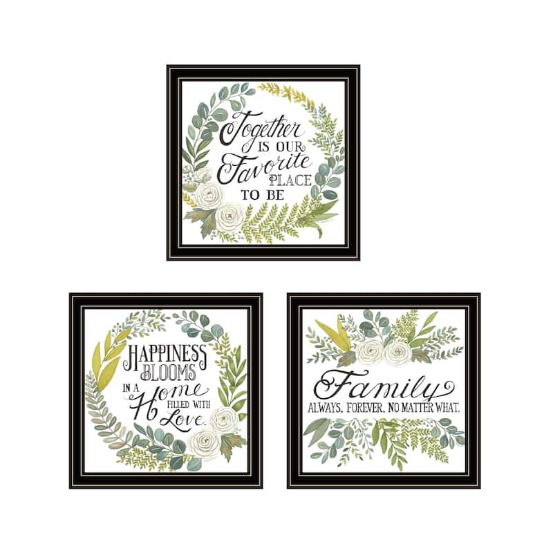 Trendy Decor 4U "Together Is Our Favorite Place to Be!" Printed Framed Wall Art by Deb Strain - Multi - 14 x 14