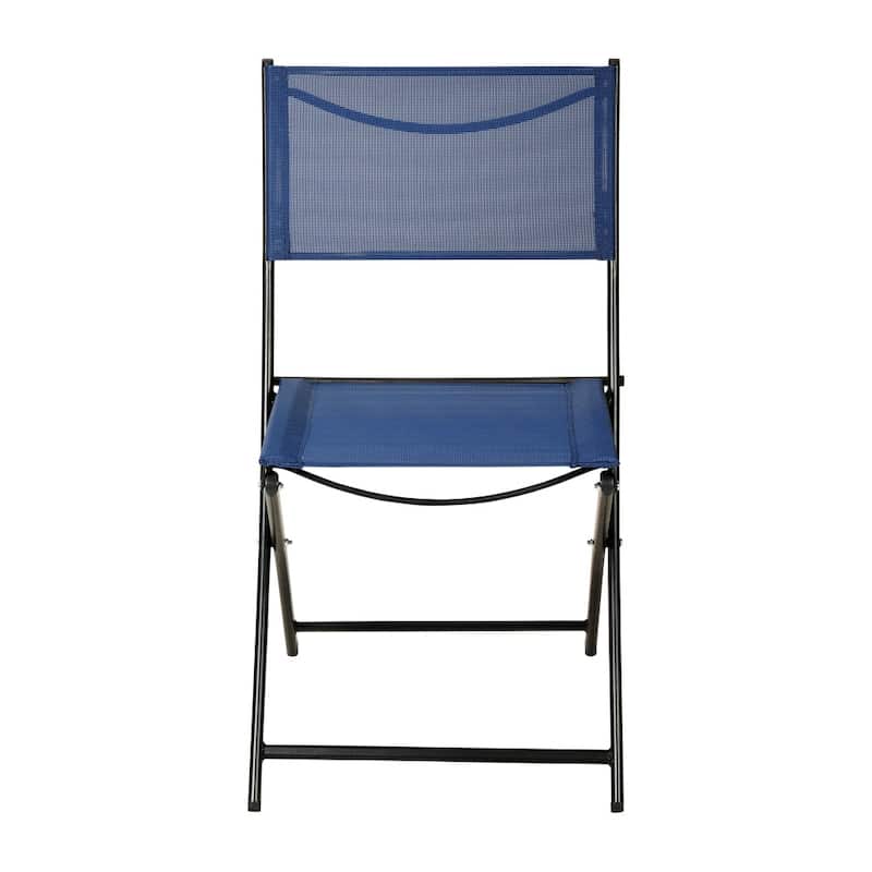 2 Pack Commercial Outdoor Flex Comfort Folding Chair with Metal Frame