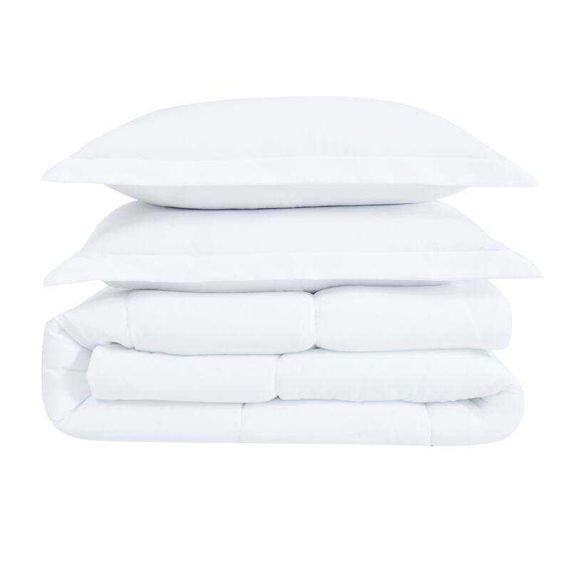 Cannon Heritage Solid 3 Piece Down Alternative Comforter Set - White - Twin - Twin XL