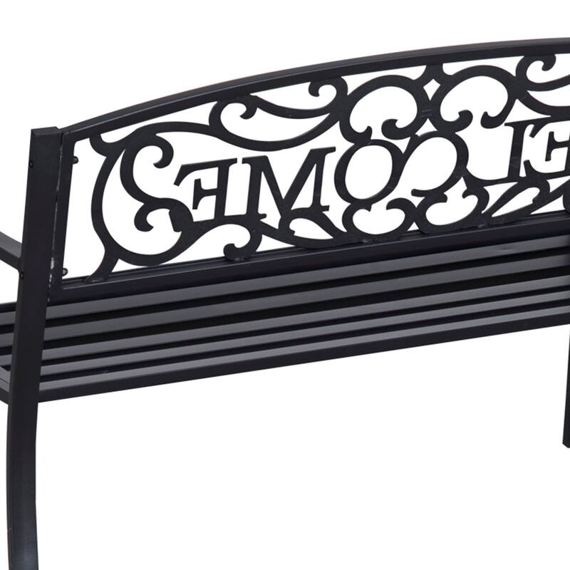 Elegant Outdoor Bench Decorative Bench for Patio Backyard, Entryway Bench Hallway Bench with Backrests and Armrests