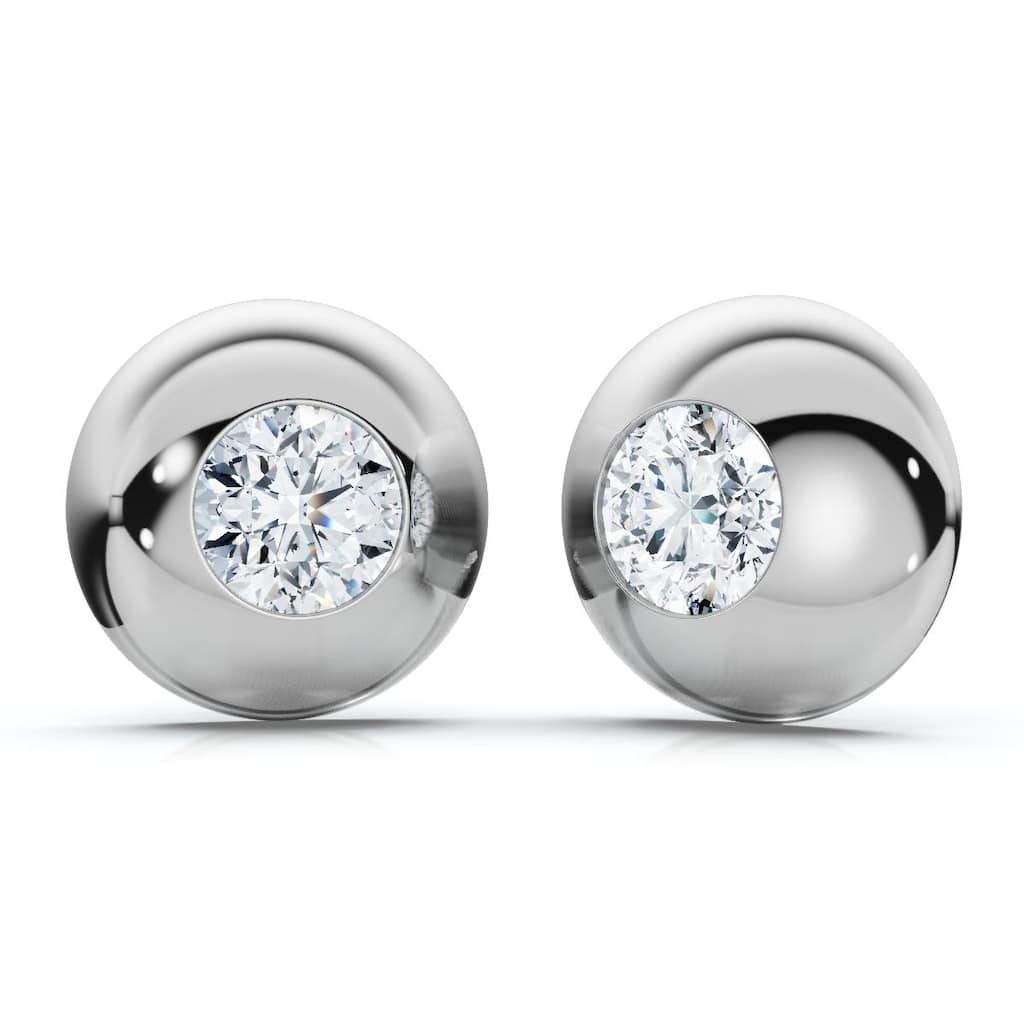 Bliss Diamond 2Ct TW Diamond Button Studs Gold Lab Grown