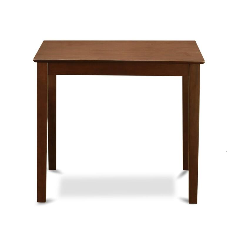 East West Furniture 3 Piece Counter Height Pub Set- a Square Dining Table and 2 Kitchen Chairs, Mahogany(Seat Type Options)