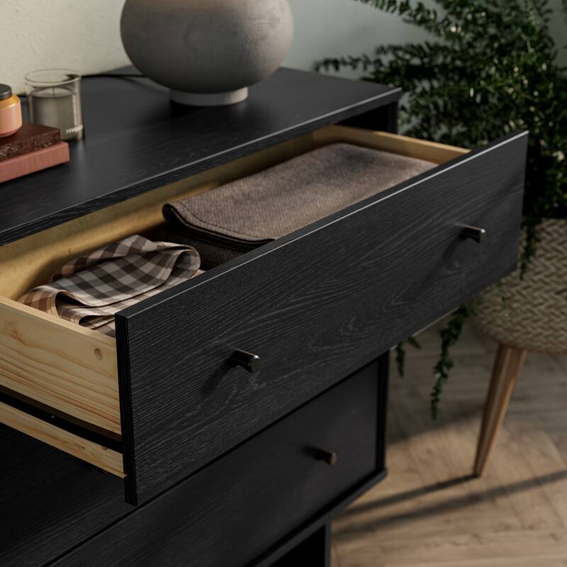 Prepac Finnley 6-Drawer 61" W Dresser, Modern Clothing Organizer for Home, Bedroom, Living Room