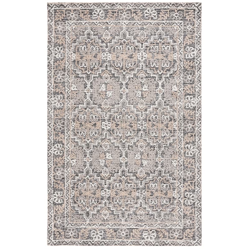 SAFAVIEH Handmade Antiquity Gesina Traditional Oriental Wool Rug - 6' Square - Brown/Ivory