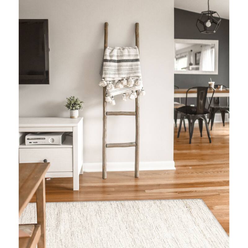 ECARPETGALLERY Braid weave Sienna Cream Wool Rug - 5'0 x 8'2