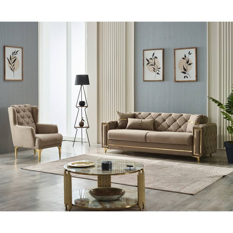 Bahreyn 4-Pieces Comfortable Sleeper Modern Two Sofa Two Chair Living Room Set